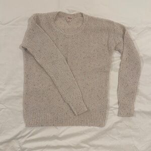 Cable knit confetti white sweater